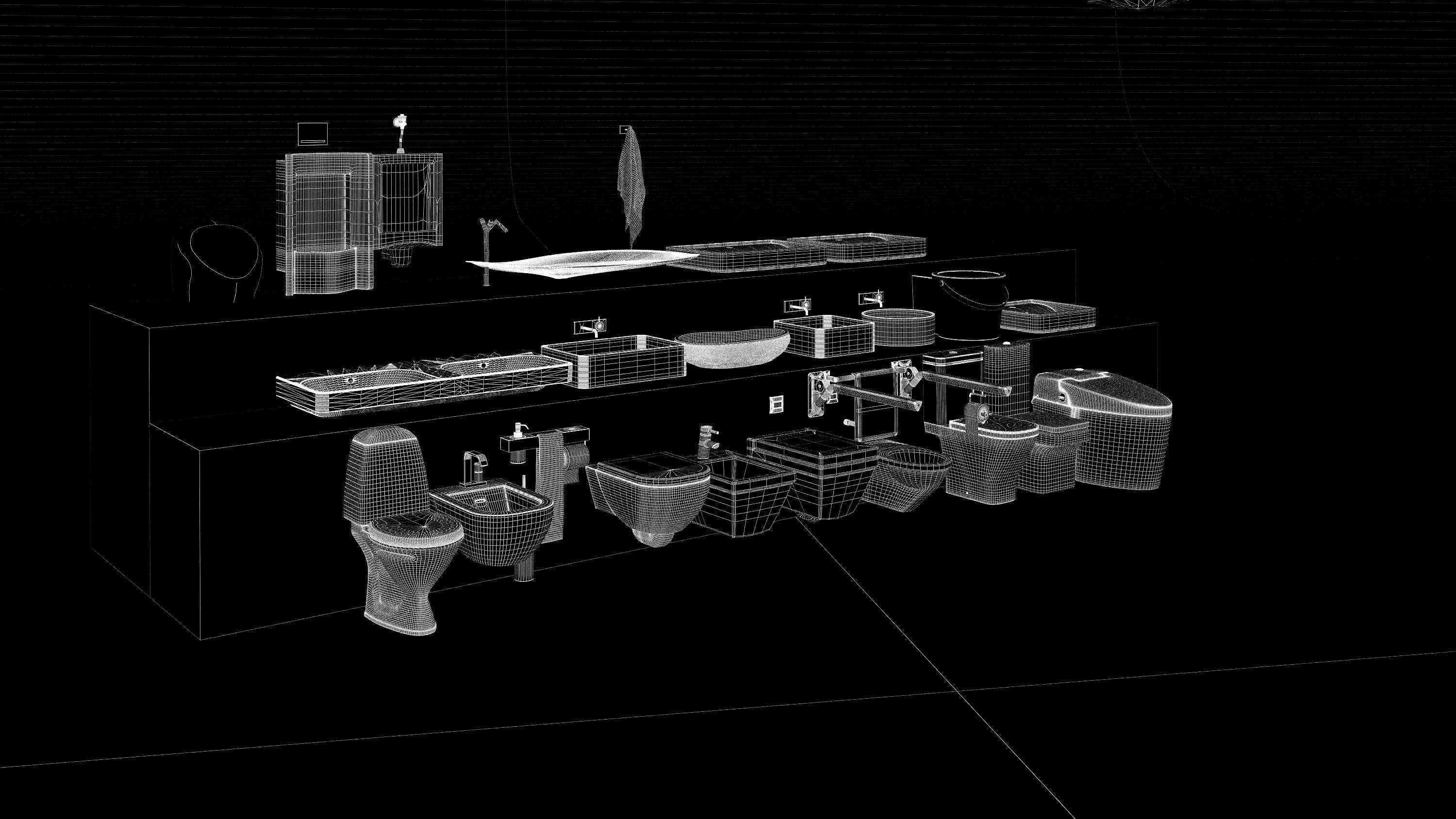 Render ready vray Toilet commodo 3d model  3D model_25