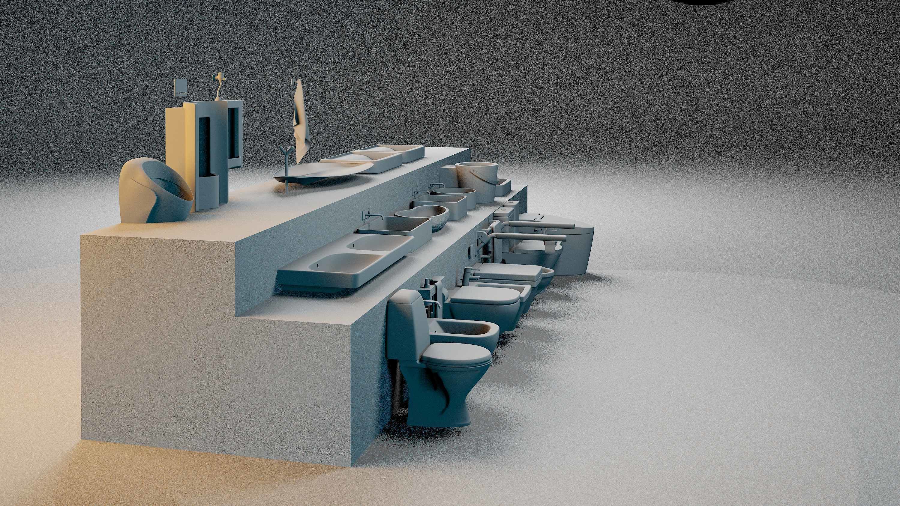 Render ready vray Toilet commodo 3d model  3D model_11