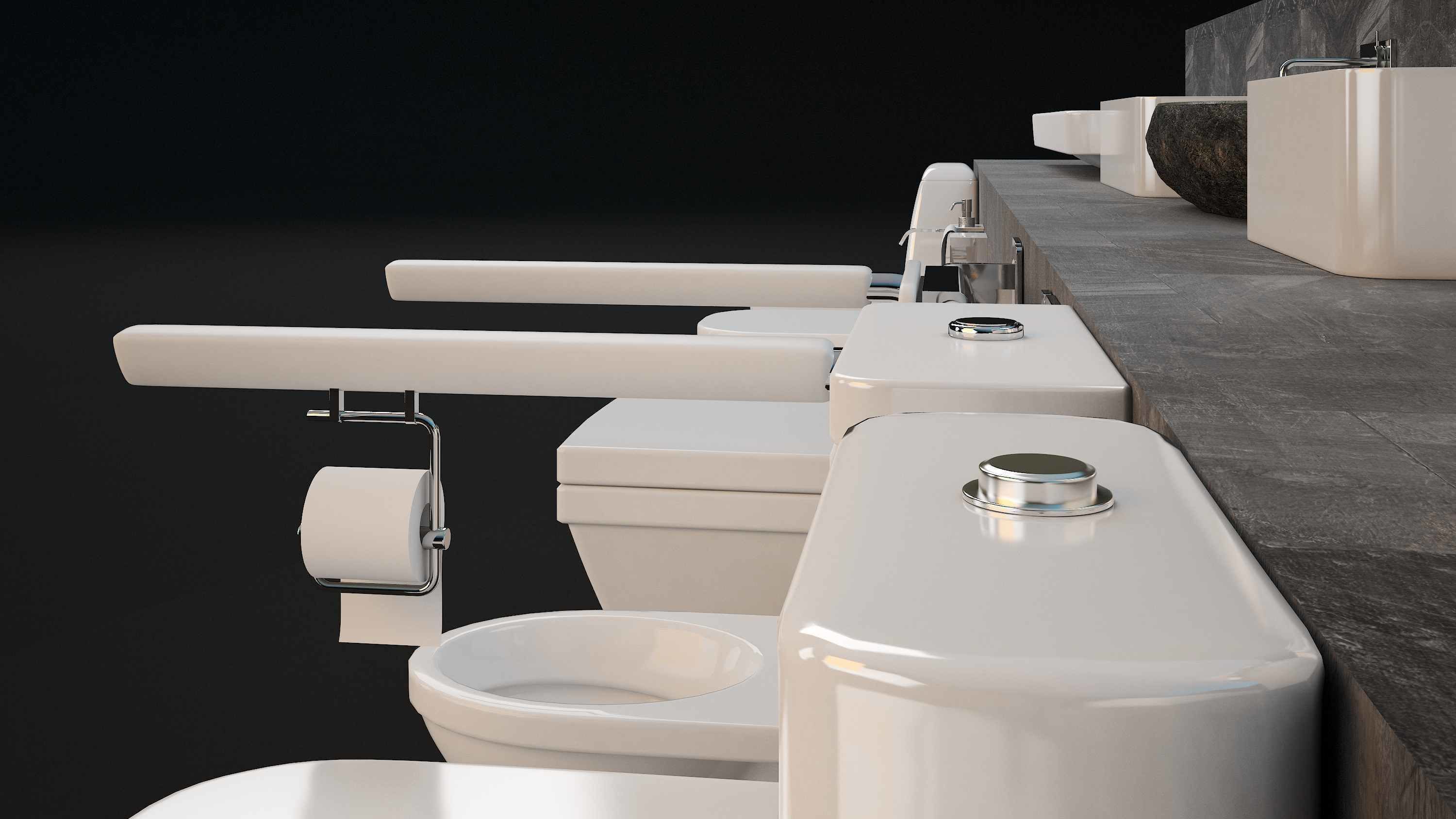 Render ready vray Toilet commodo 3d model  3D model_6