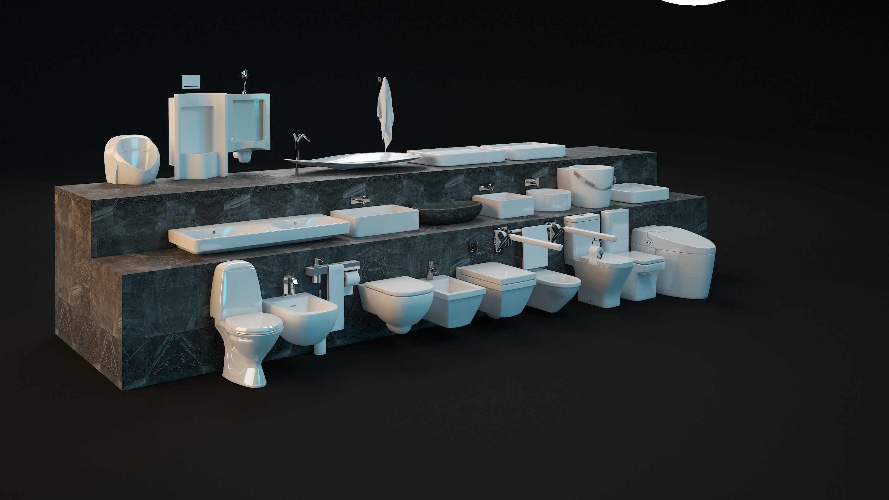 Render ready vray Toilet commodo 3d model  3D model_24