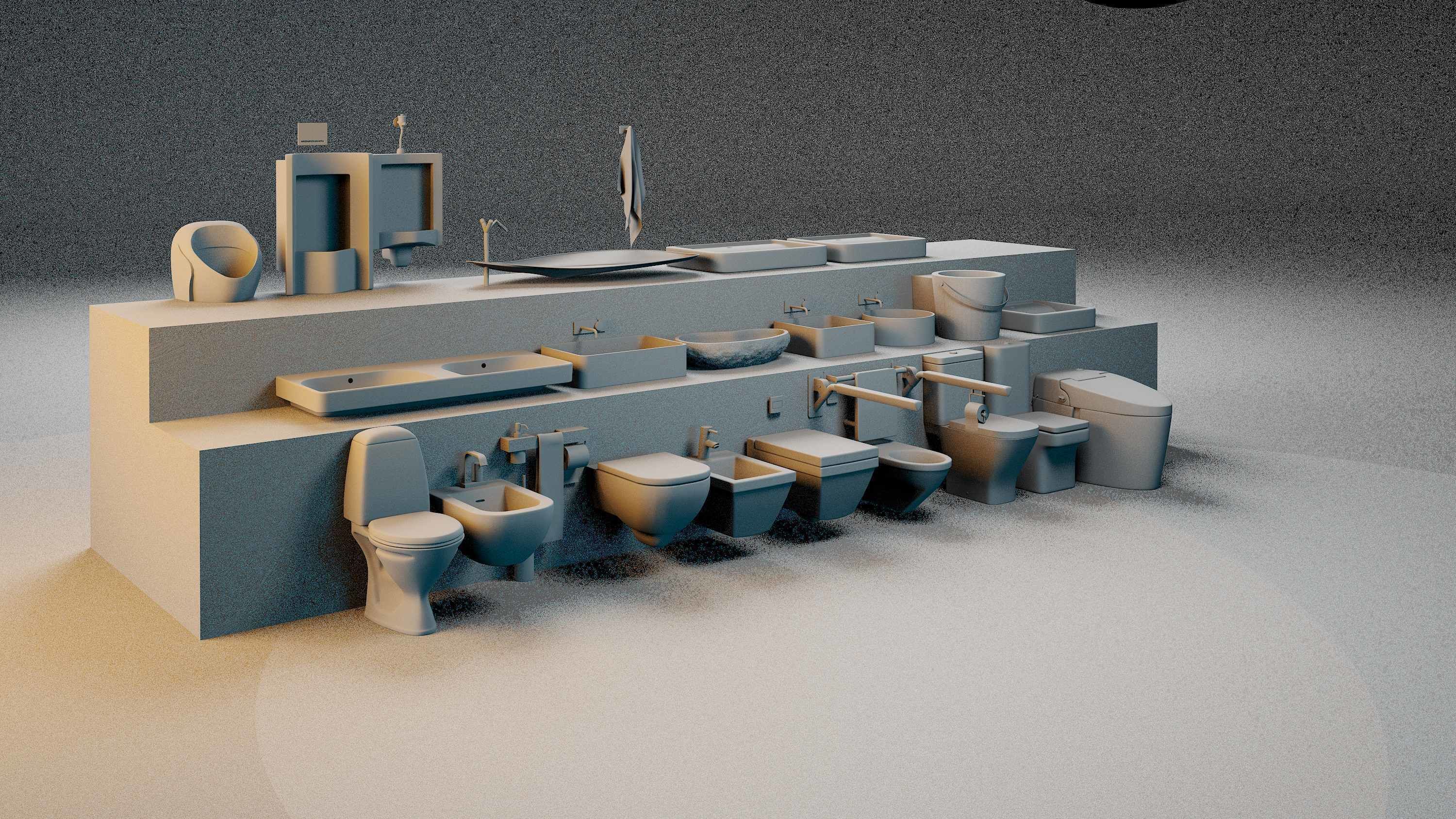 Render ready vray Toilet commodo 3d model  3D model_26