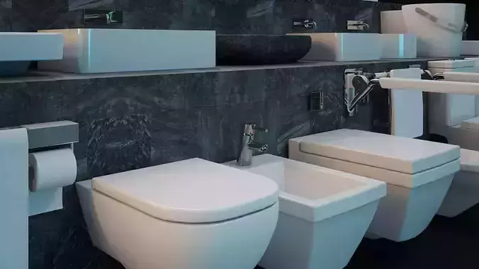 Render ready vray Toilet commodo 3d model  3D model