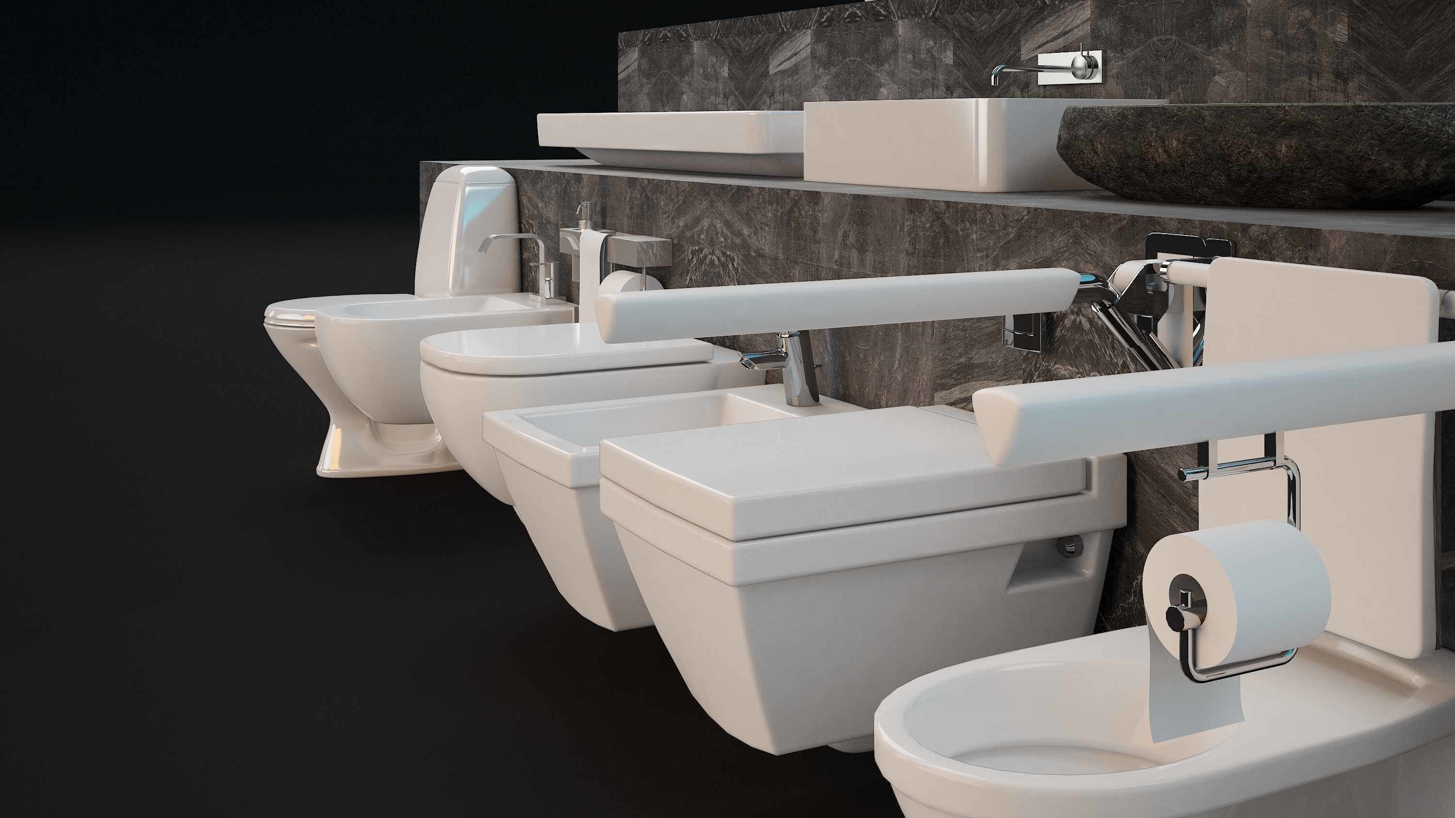 Render ready vray Toilet commodo 3d model  3D model_12