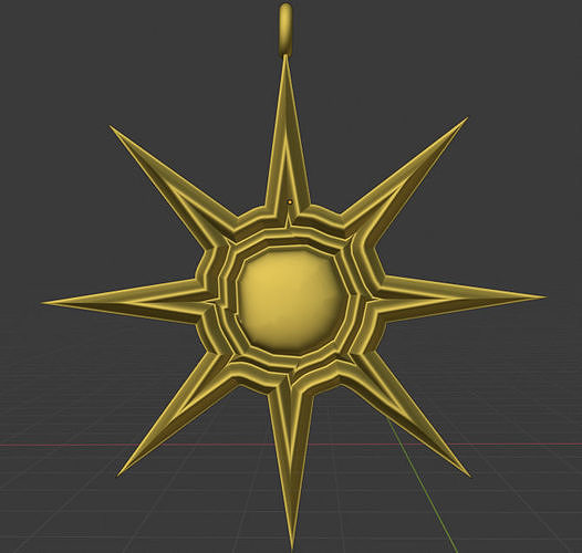 Sun Star Pendant Necklace 1 3D print model