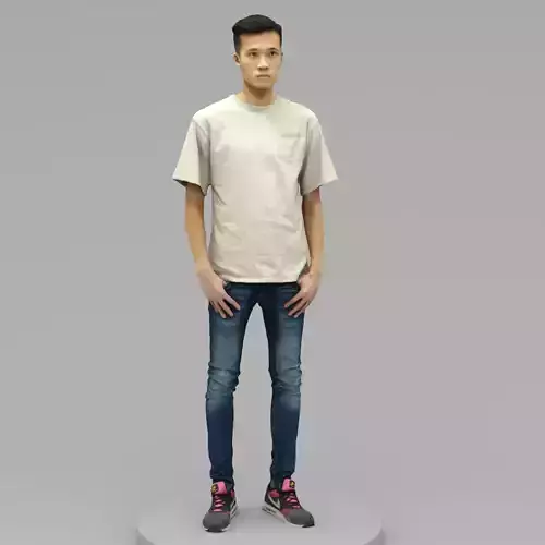  A Handsome Men Poses Standing