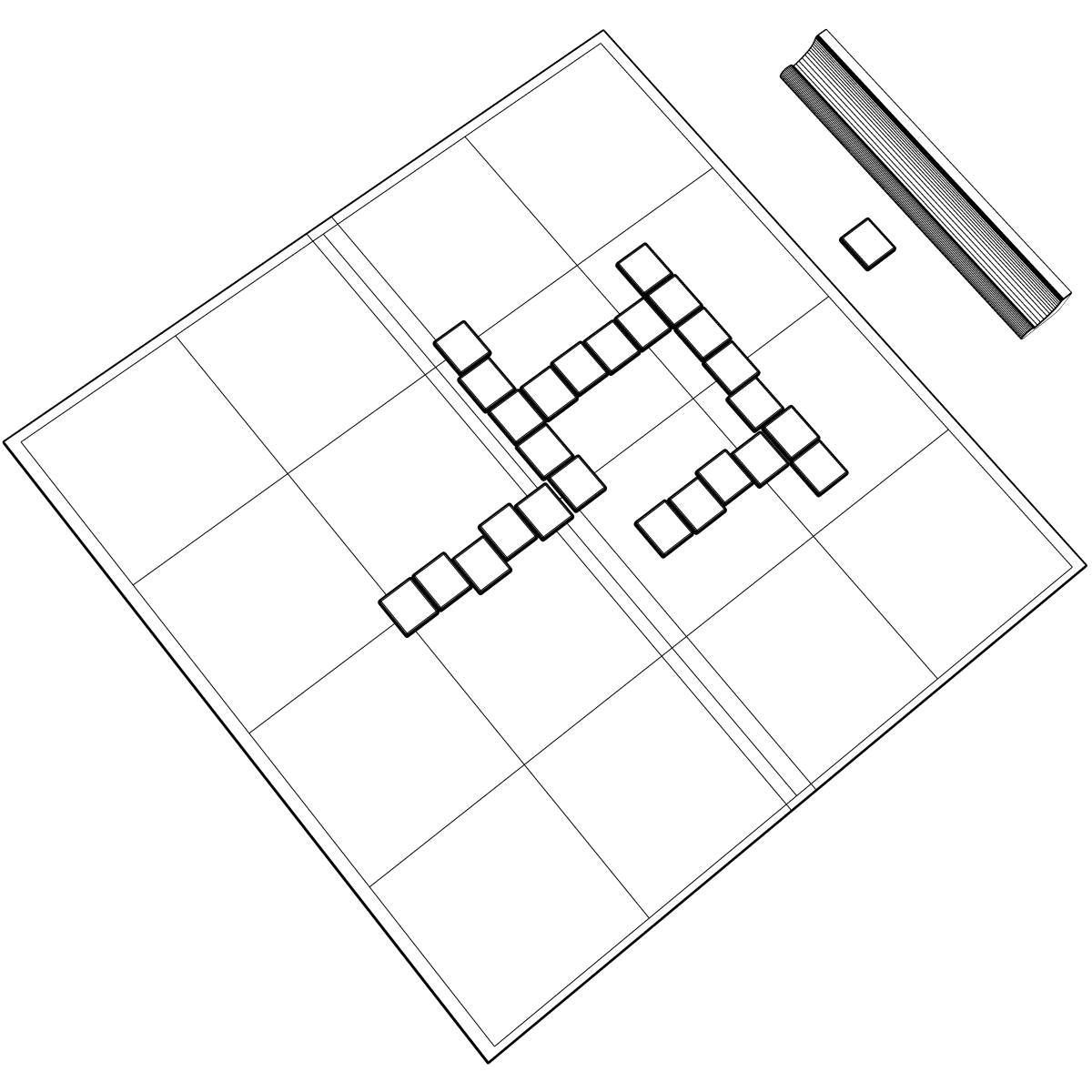 Scrabble Board Game 3D model_1