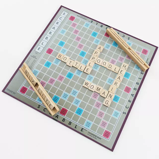Scrabble Board Game 3D model_0