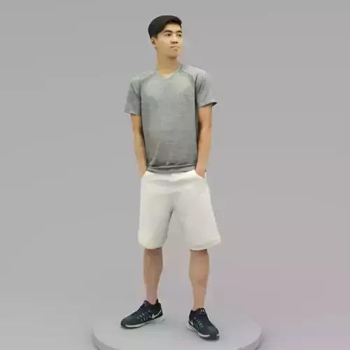 A Young Man Posing with Hands in Pockets 3D model