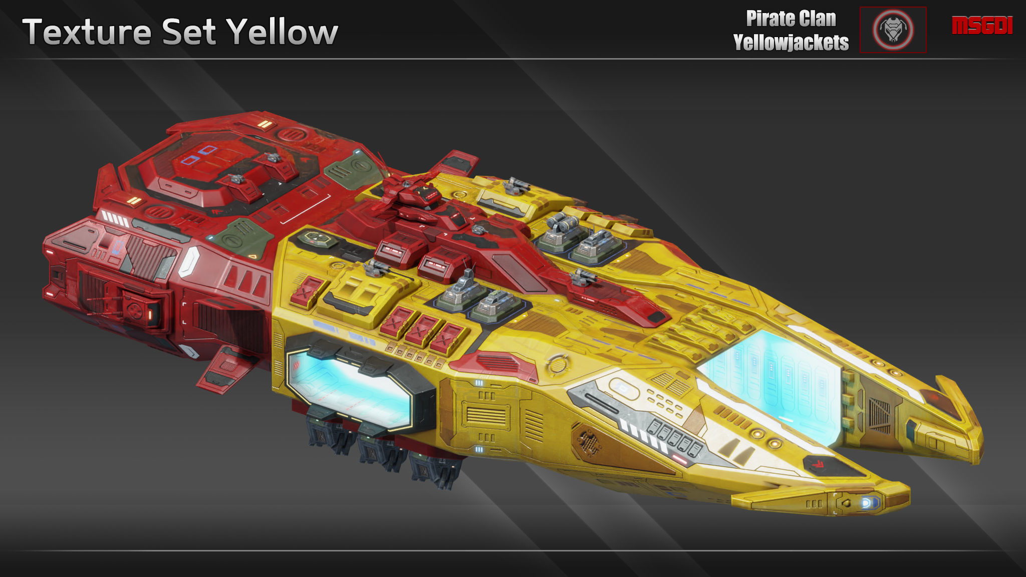 Spaceship Hornet Carrier Low-poly 3D model_11