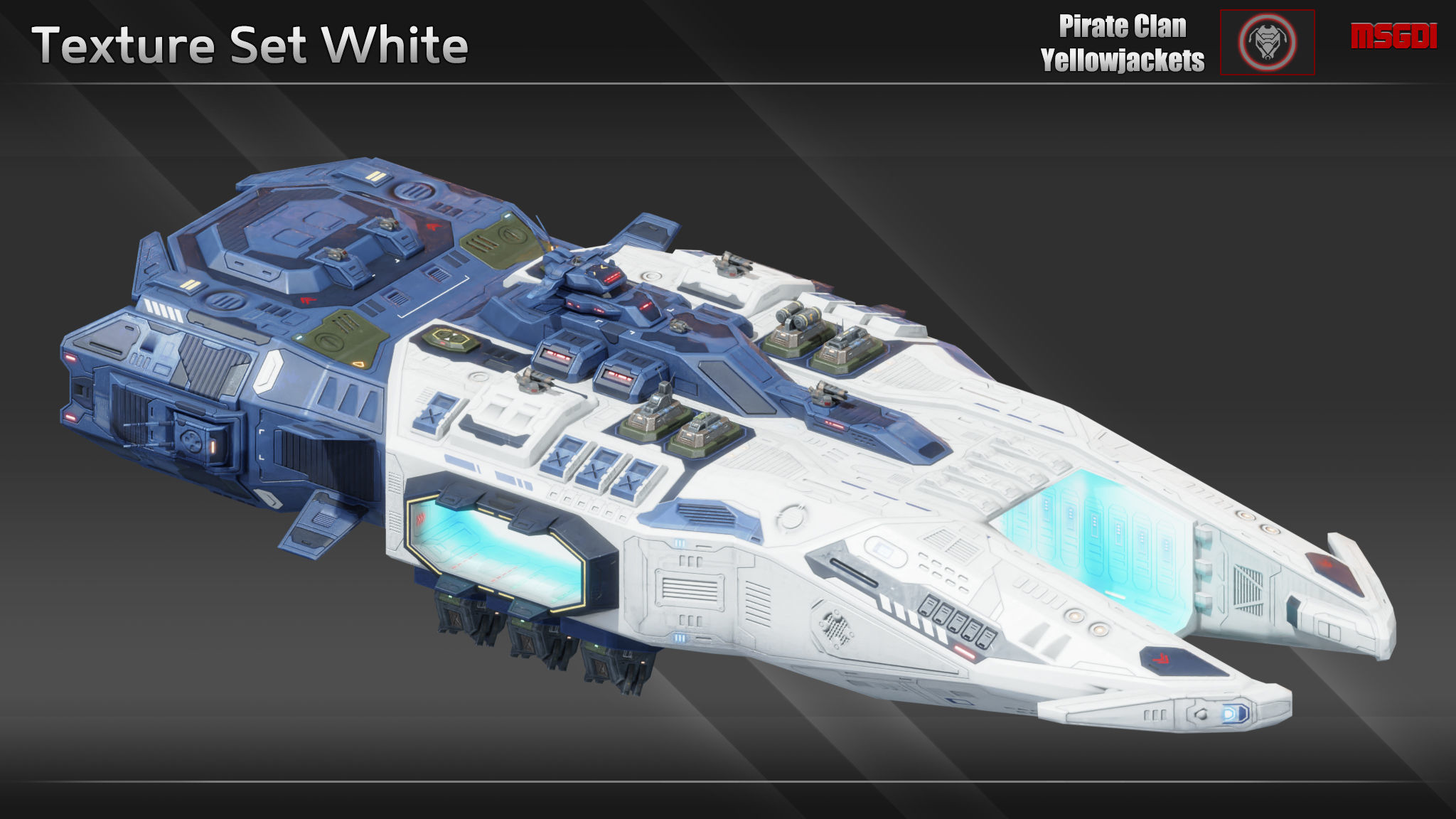 Spaceship Hornet Carrier Low-poly 3D model_10