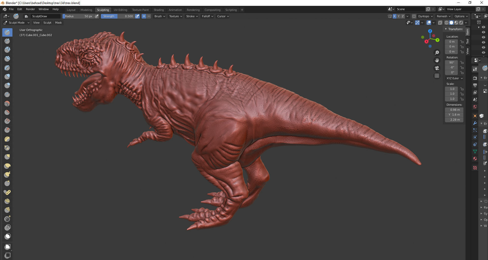 trex for 3d printing 3D print model_38