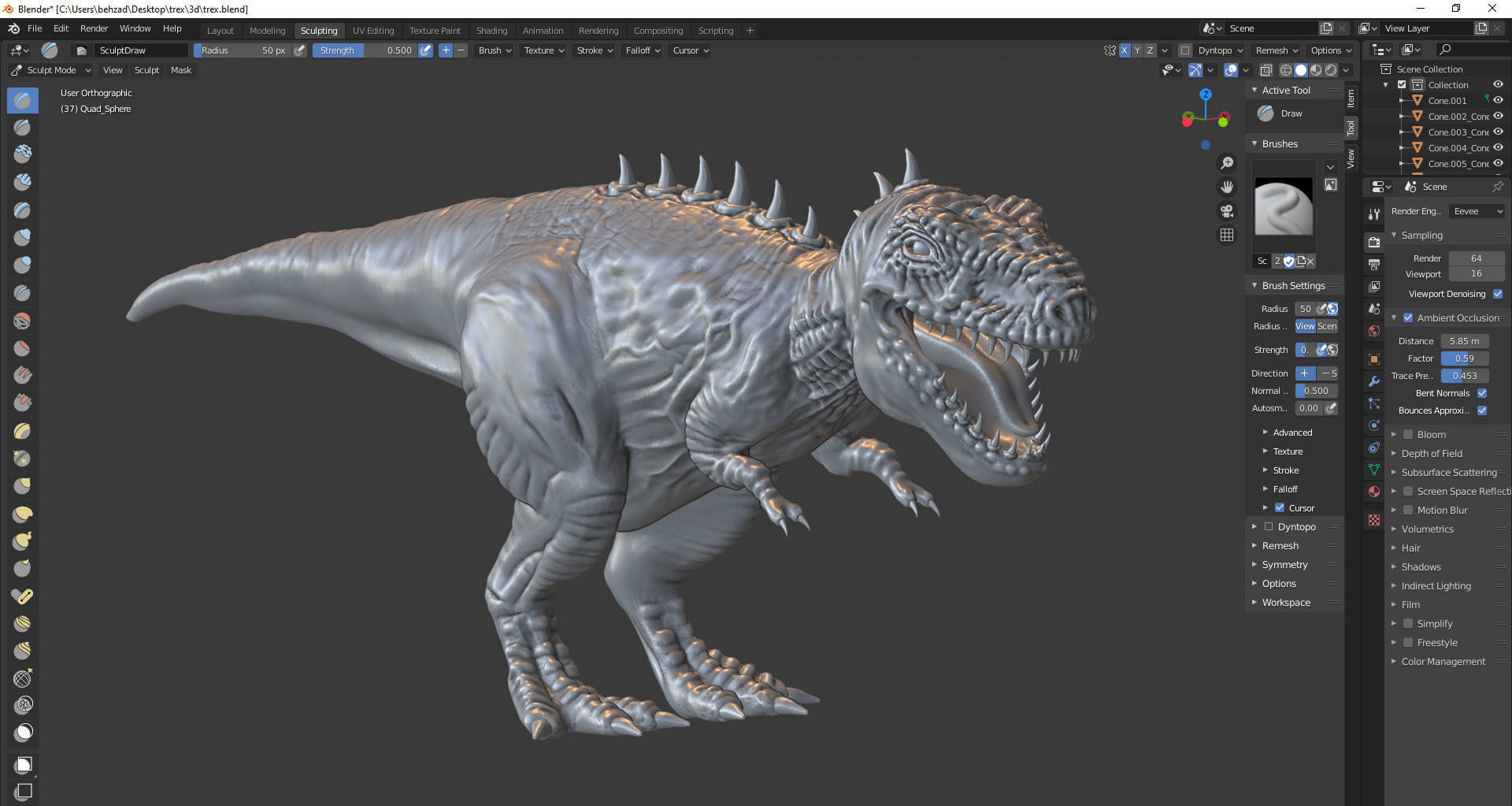 trex for 3d printing 3D print model_44