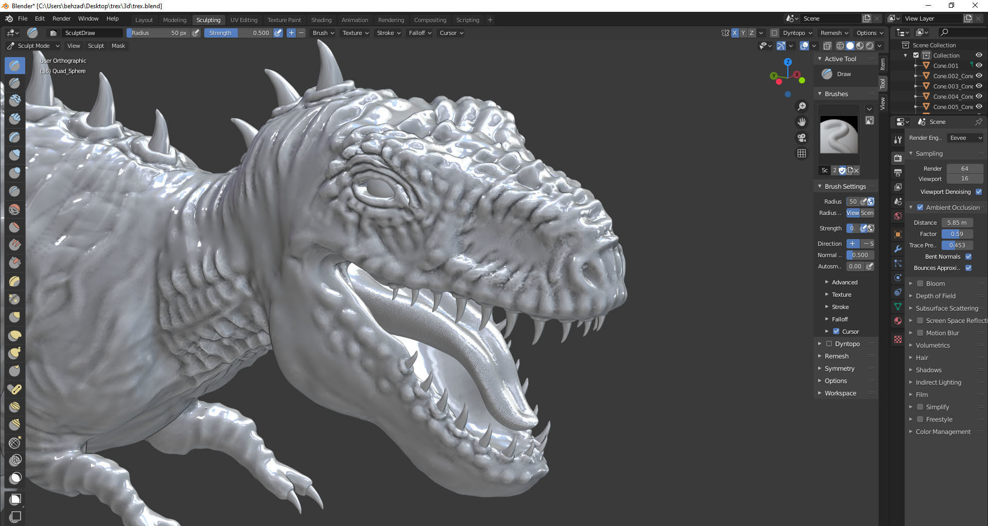 trex for 3d printing 3D print model_50