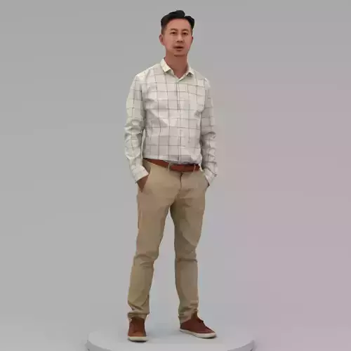 A Middle-aged Man Posing with Hands in Pockets II 3D model