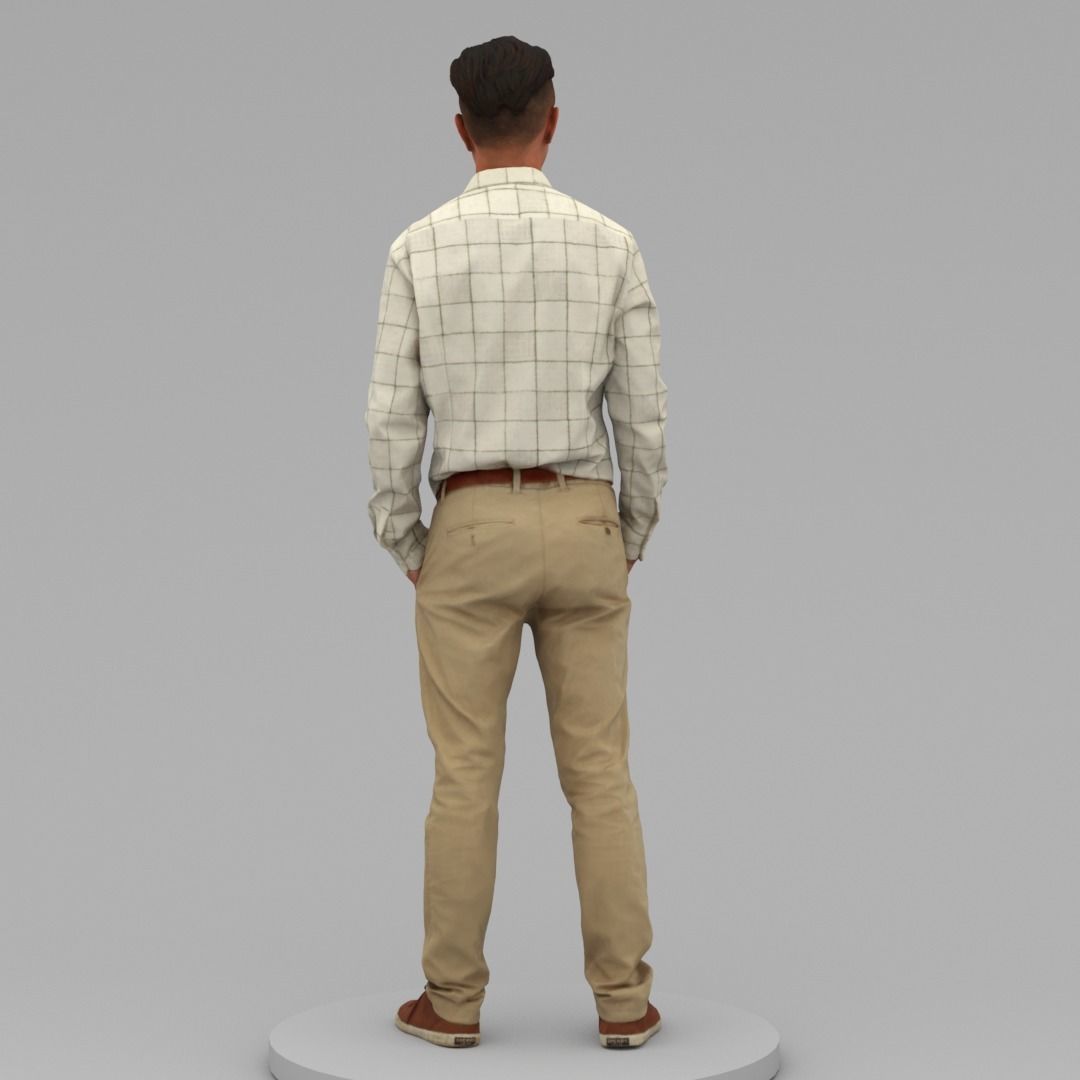 A Middle-aged Man Posing with Hands in Pockets II 3D model_3