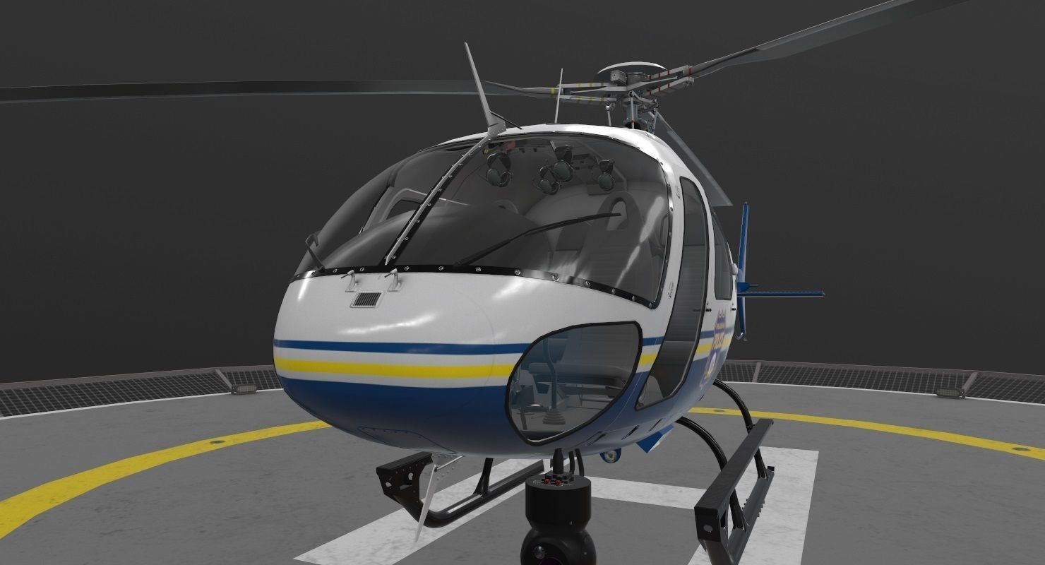 AS-350 Philadelphia Police Low-poly 3D model_7