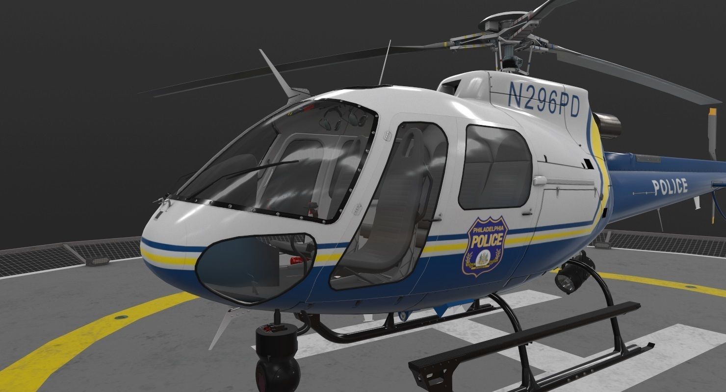 AS-350 Philadelphia Police Low-poly 3D model_5