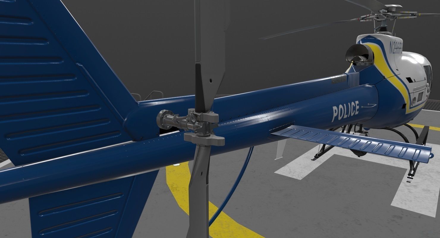 AS-350 Philadelphia Police Low-poly 3D model_9