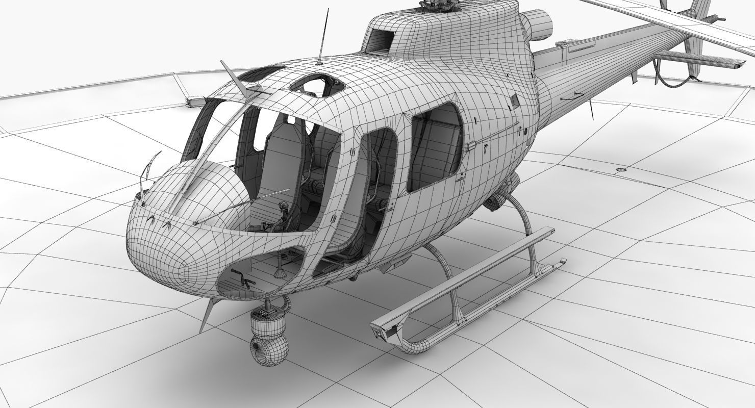 AS-350 Philadelphia Police Low-poly 3D model_18