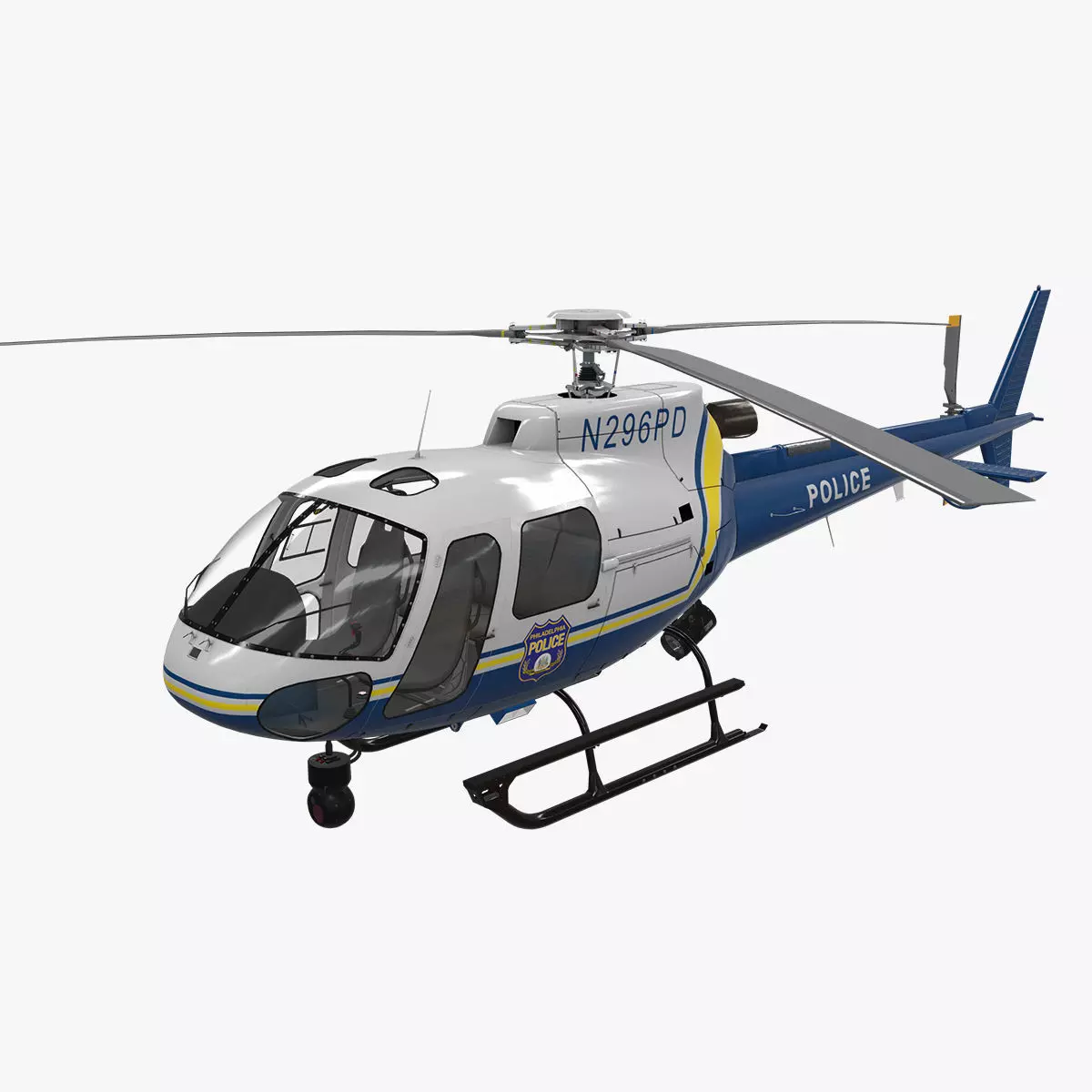 AS-350 Philadelphia Police Low-poly 3D model_0