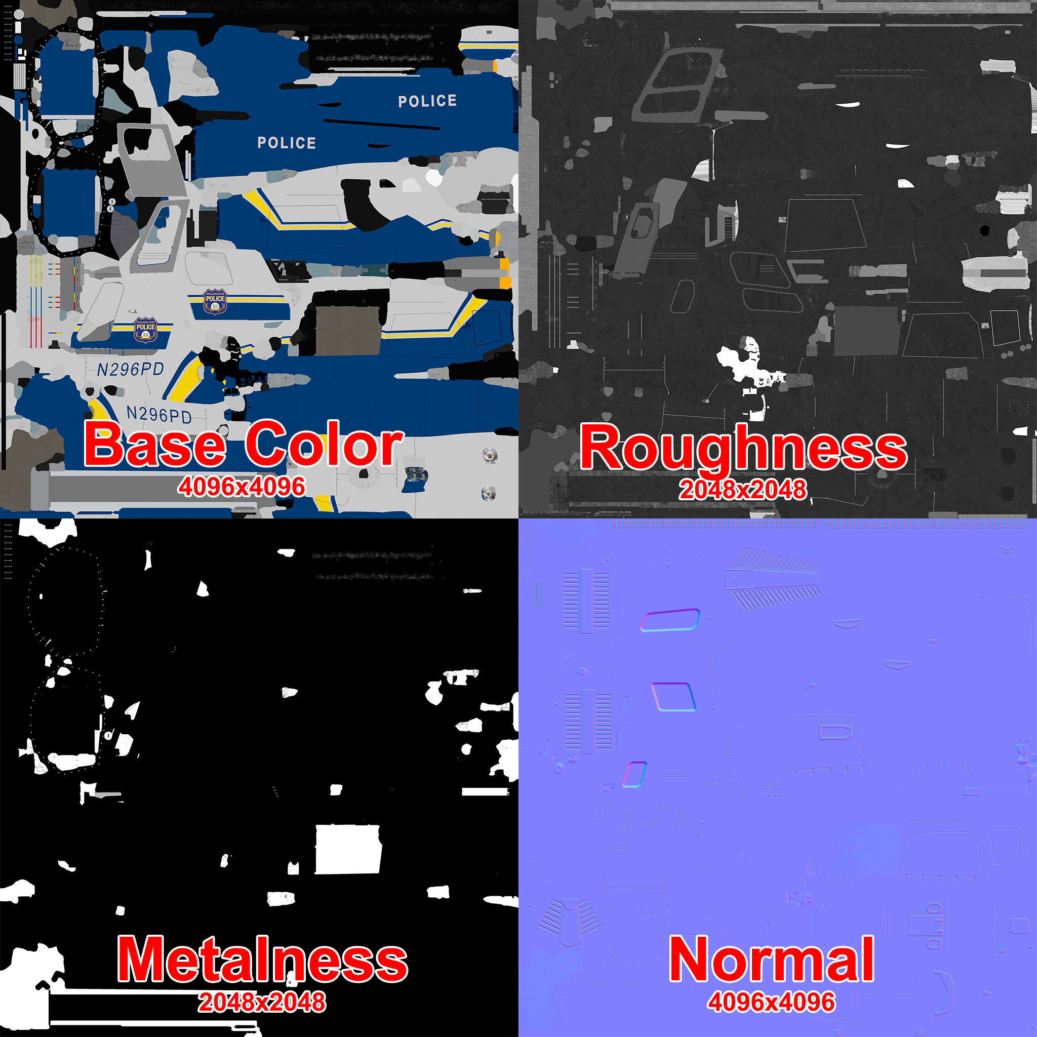 AS-350 Philadelphia Police Low-poly 3D model_16