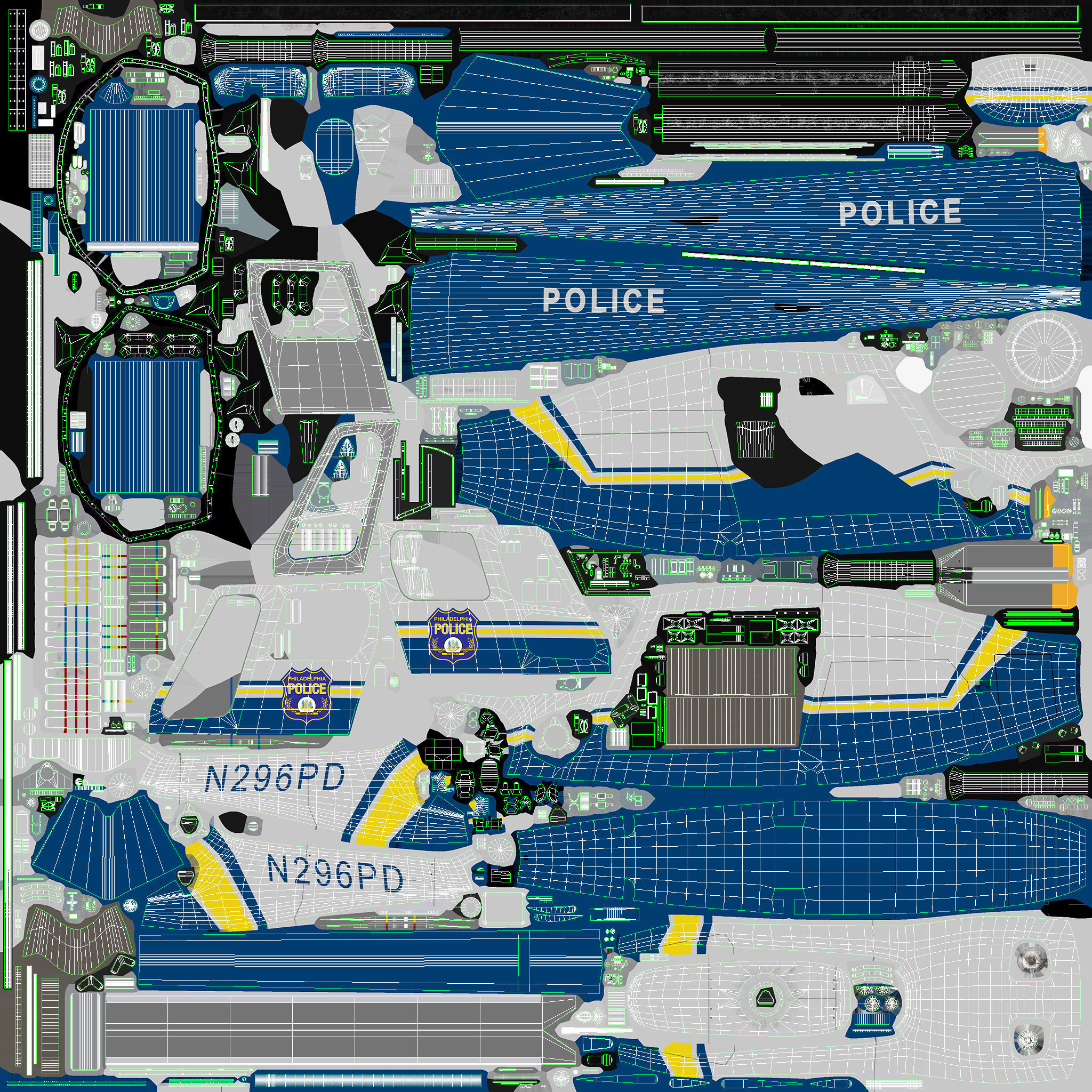 AS-350 Philadelphia Police Low-poly 3D model_17