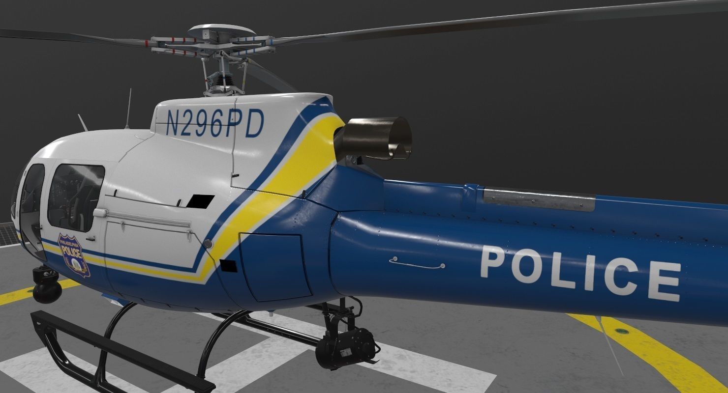 AS-350 Philadelphia Police Low-poly 3D model_4