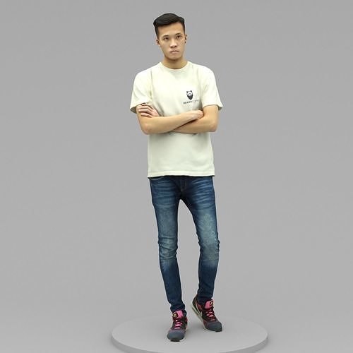 A Handsome Young Man with Arms Crossed  3D model