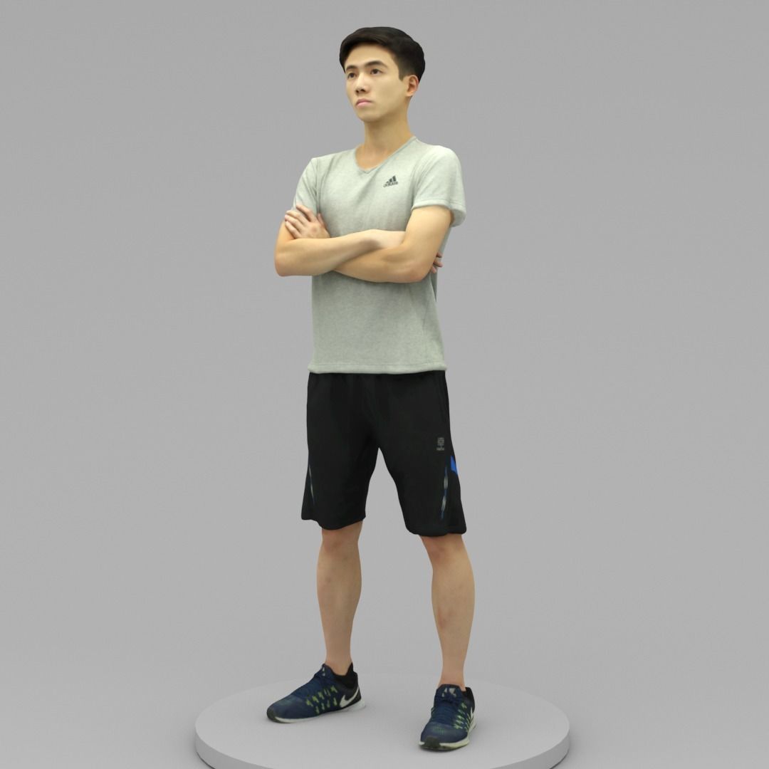 A Young Man With Arms Crossed  3D model_1