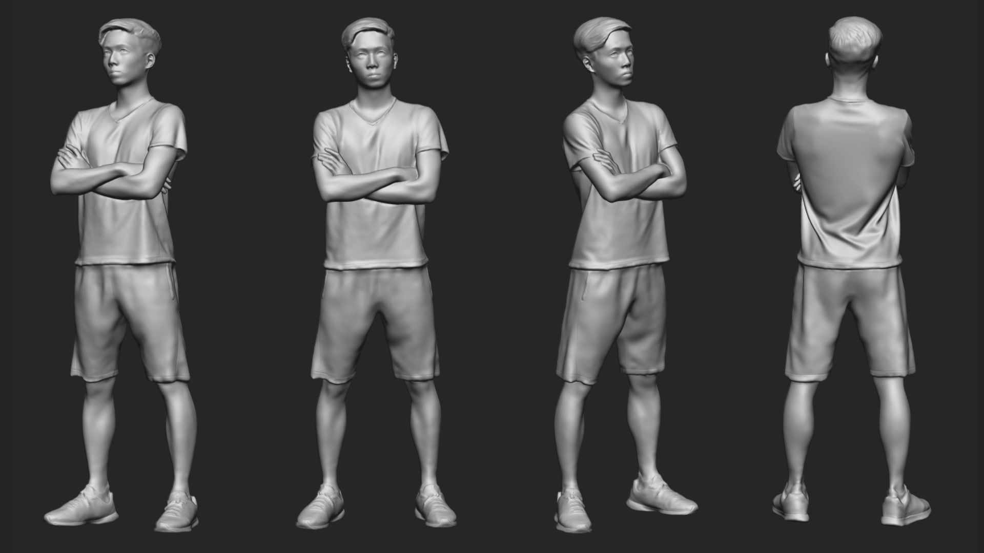 A Young Man With Arms Crossed  3D model_5