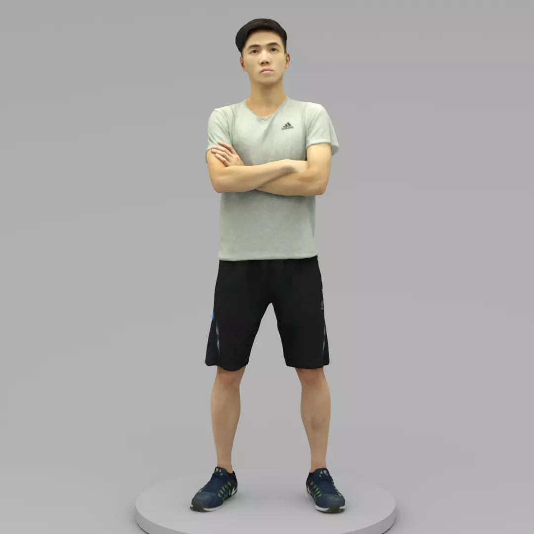 A Young Man With Arms Crossed  3D model_0