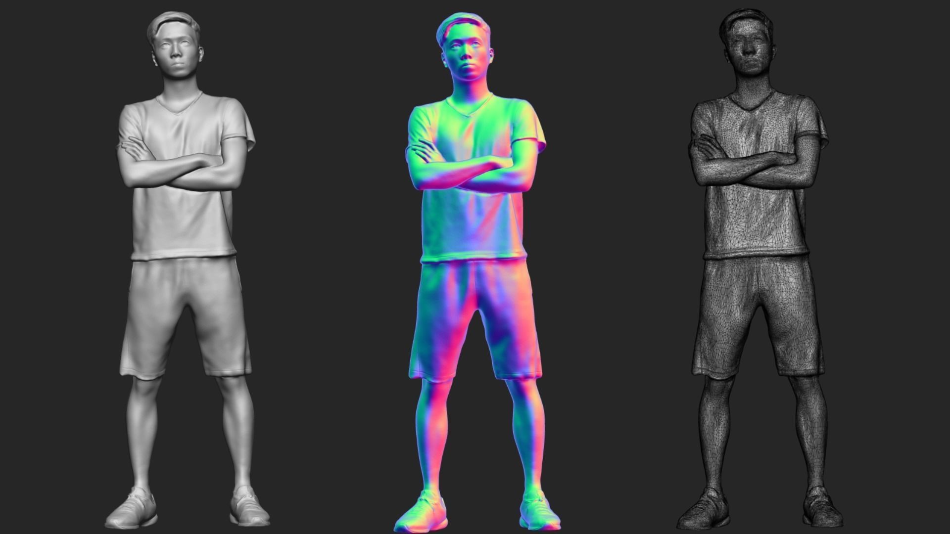 A Young Man With Arms Crossed  3D model_6