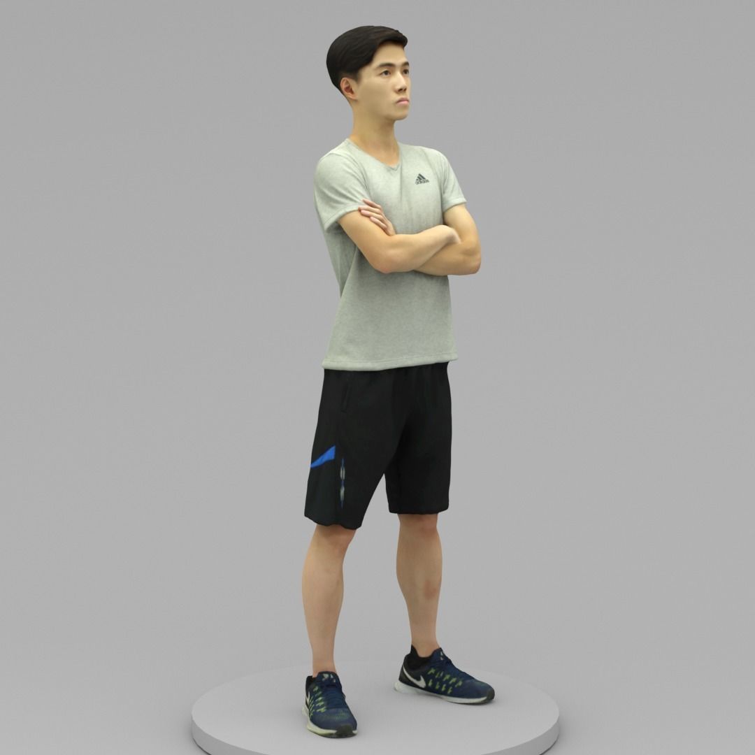 A Young Man With Arms Crossed  3D model_2