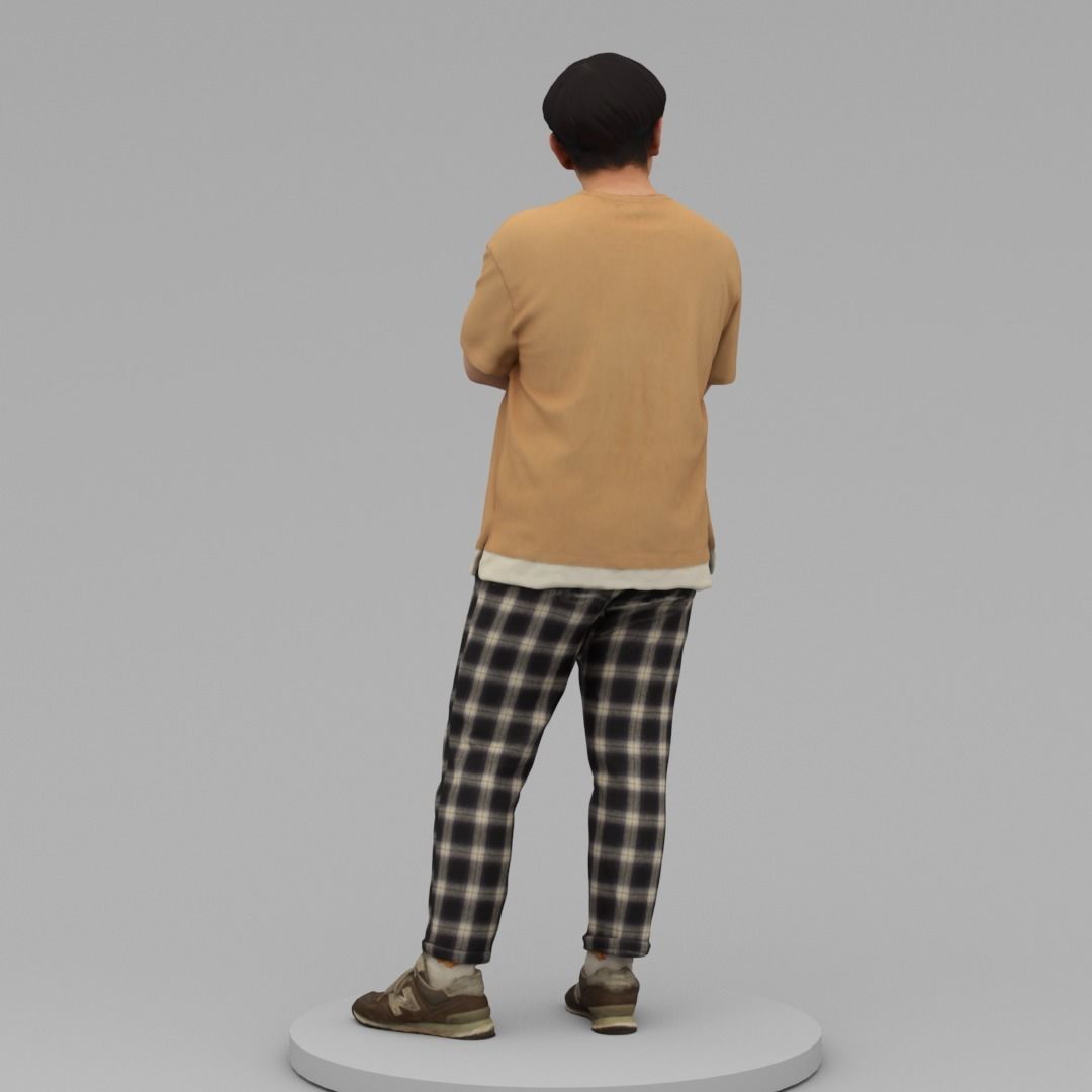 A Relaxed  Young Man With Arms Crossed  3D model_3