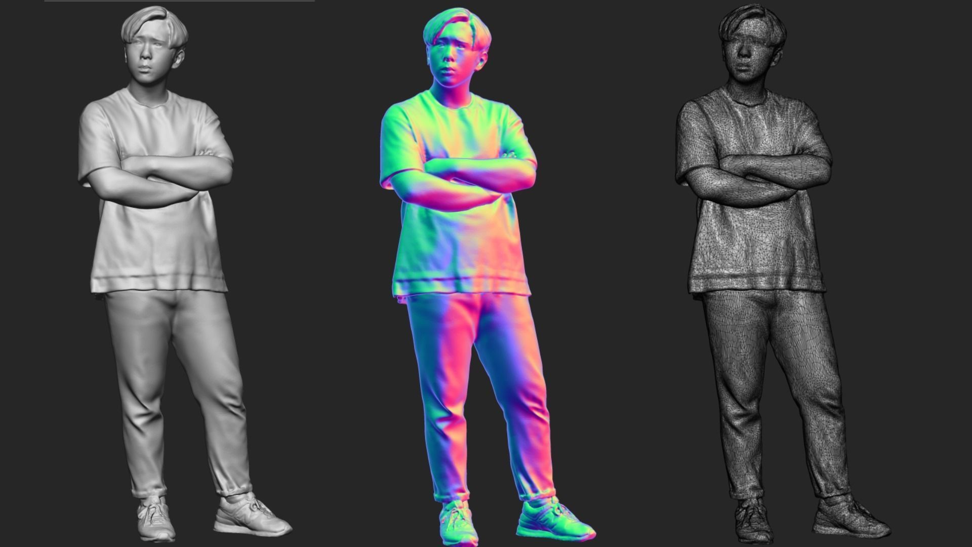 A Relaxed  Young Man With Arms Crossed  3D model_6