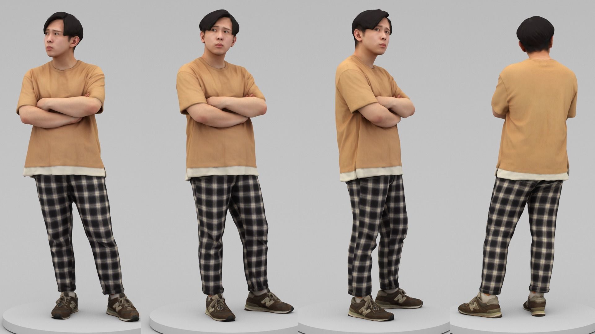 A Relaxed  Young Man With Arms Crossed  3D model_4