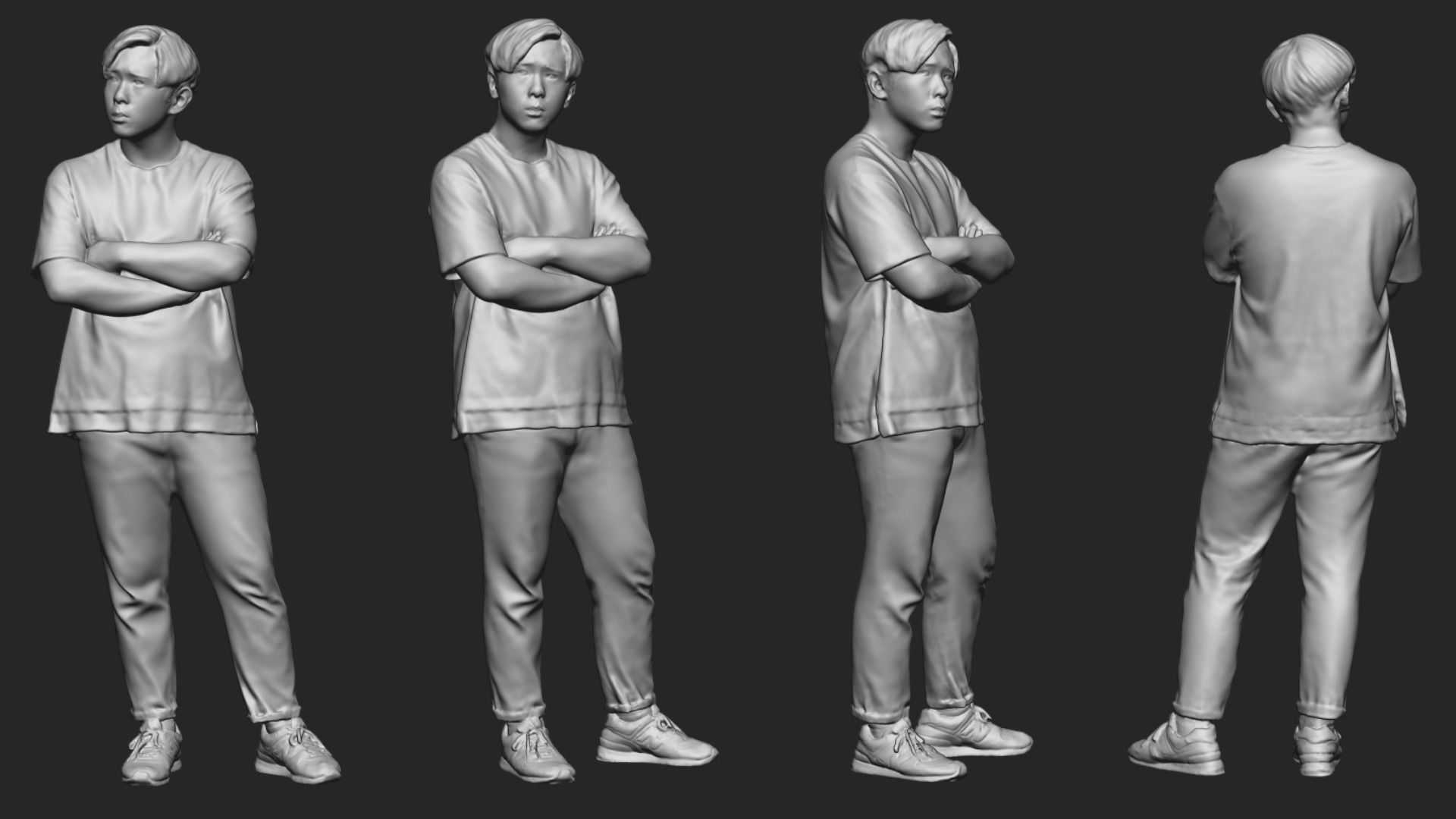 A Relaxed  Young Man With Arms Crossed  3D model_5