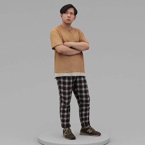 A Relaxed  Young Man With Arms Crossed  3D model