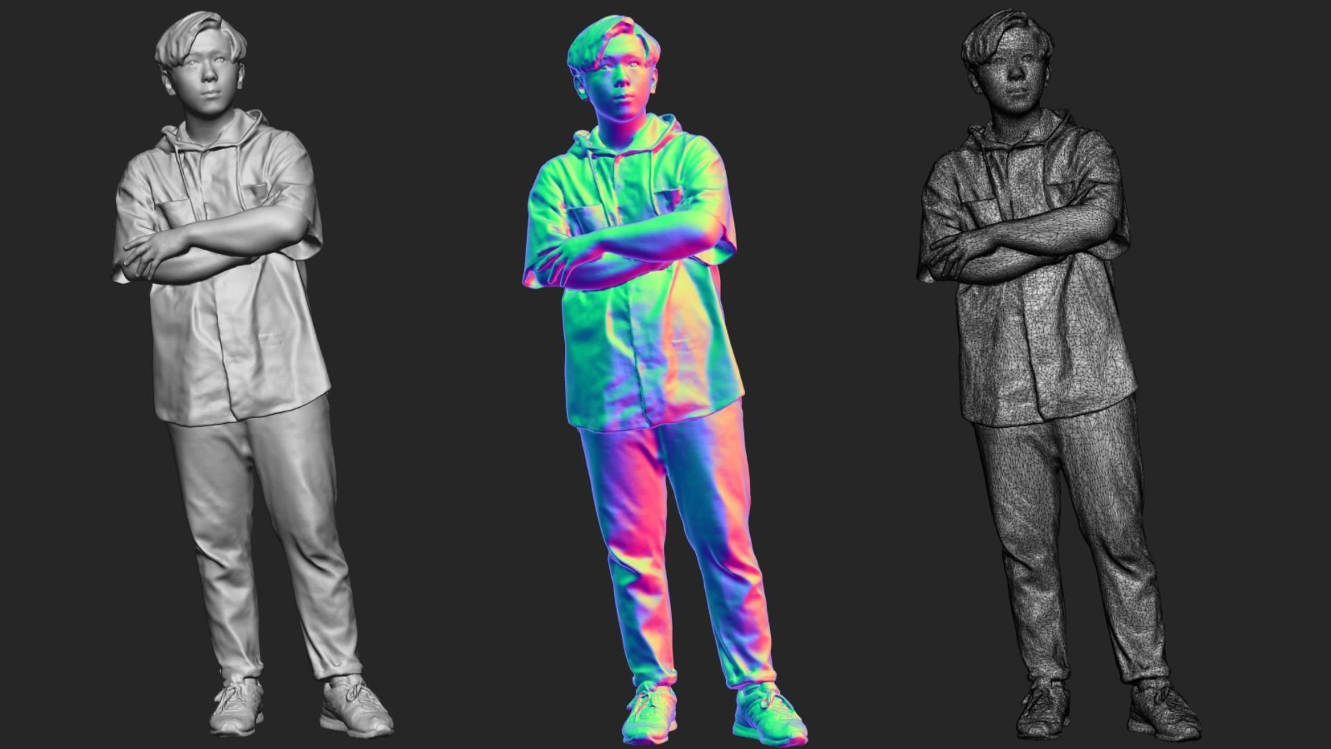 A Relaxed  Young Man With Arms Crossed II  3D model_6