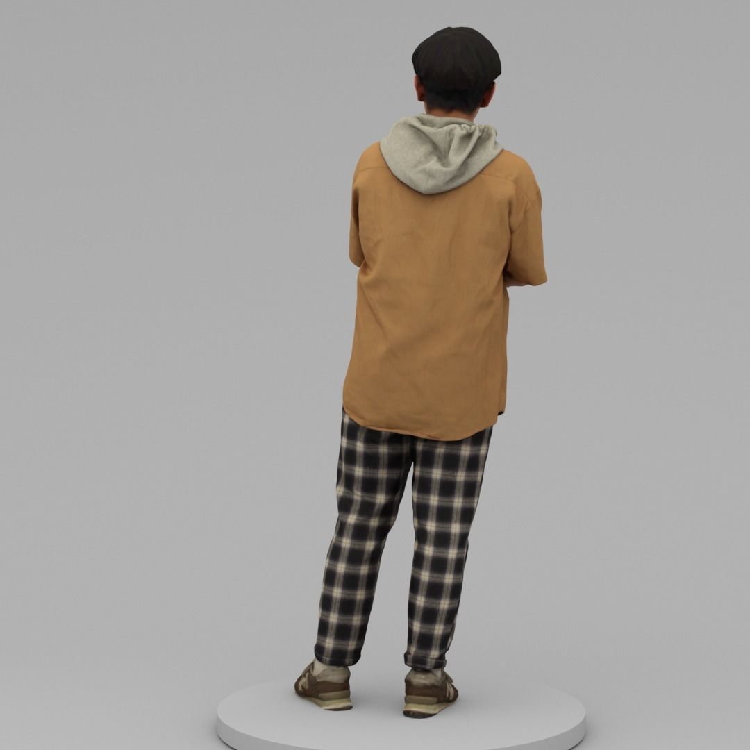 A Relaxed  Young Man With Arms Crossed II  3D model_3