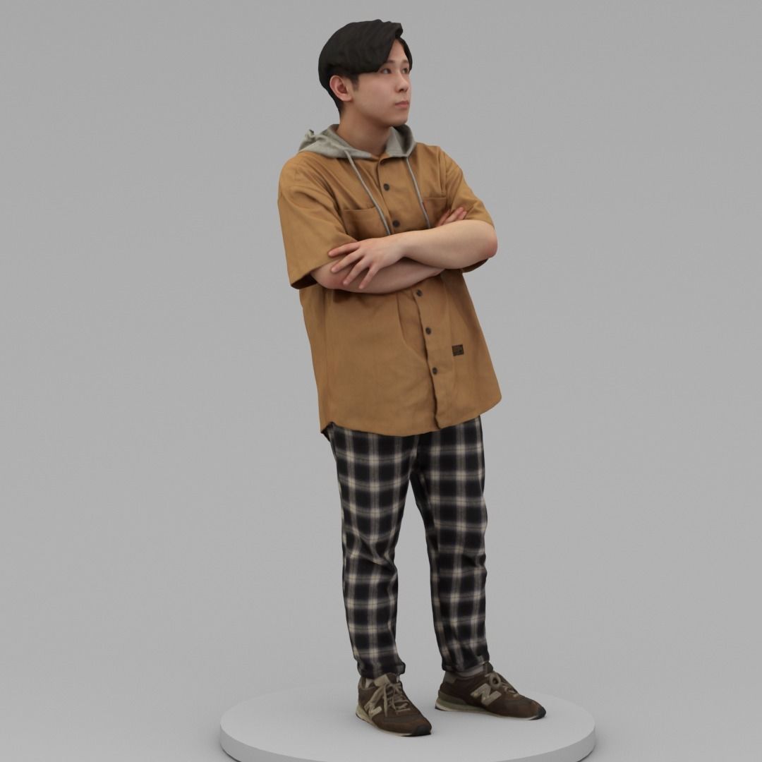 A Relaxed  Young Man With Arms Crossed II  3D model_2