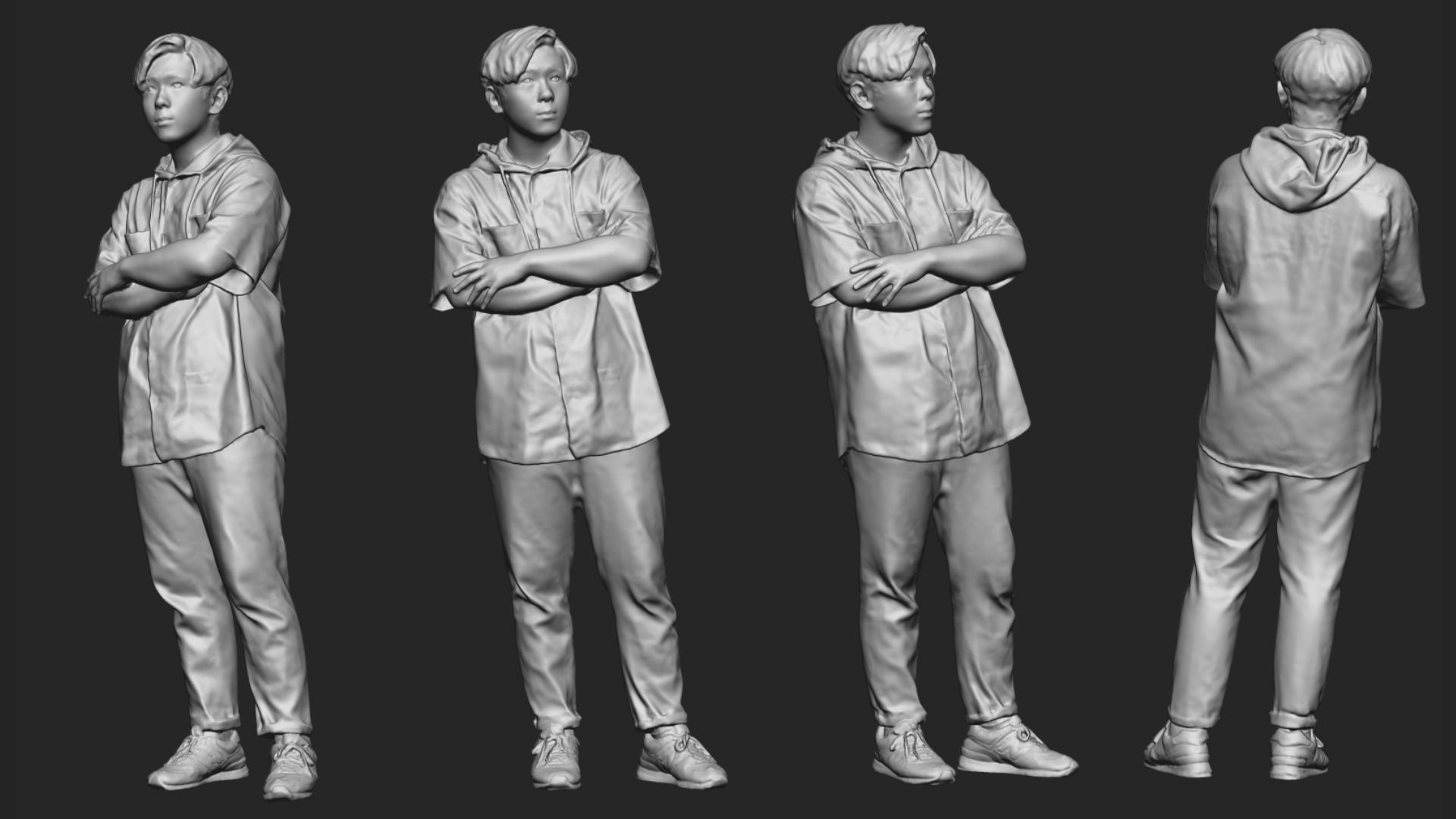 A Relaxed  Young Man With Arms Crossed II  3D model_5