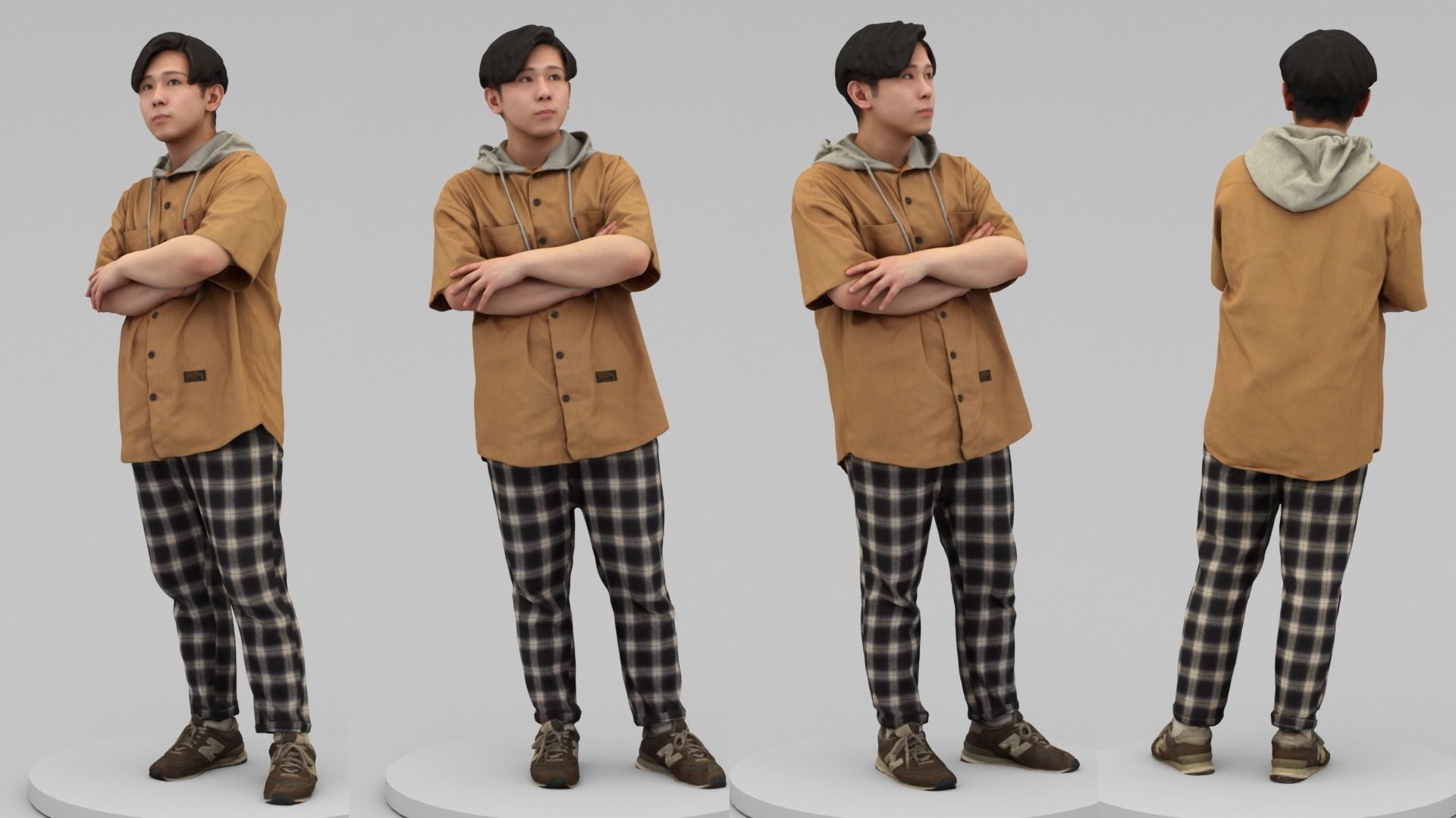 A Relaxed  Young Man With Arms Crossed II  3D model_4