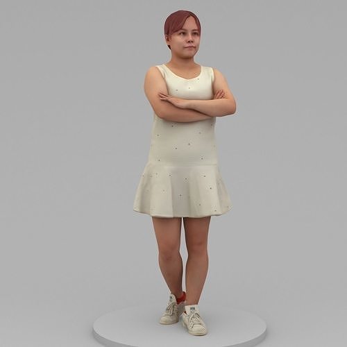 A Young Woman With Arms Crossed 3D model