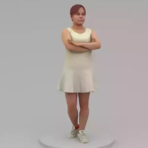 A Young Woman With Arms Crossed 3D model