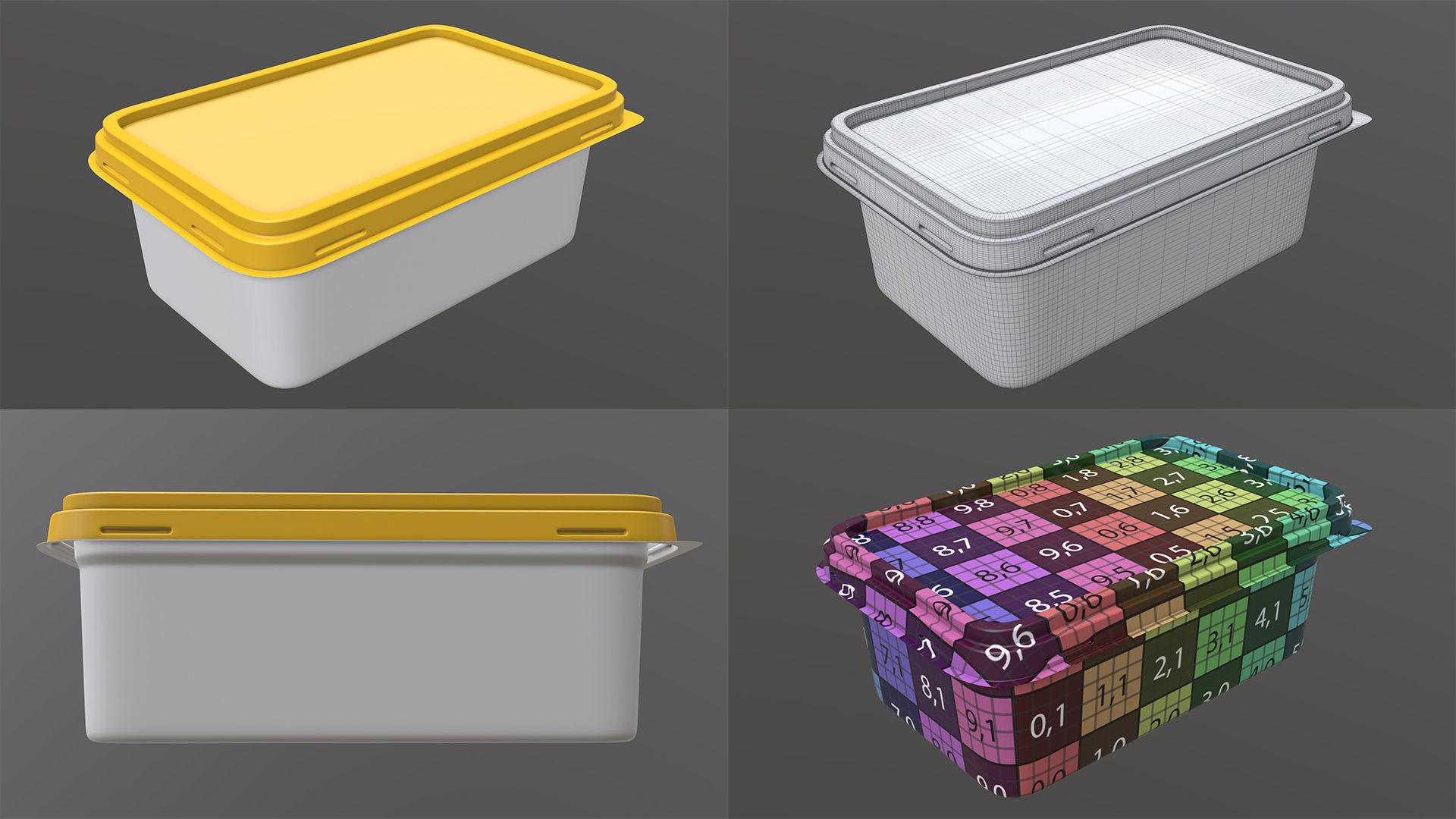 Butter margarine plastic container package box mock-up 3D Model Collection_15