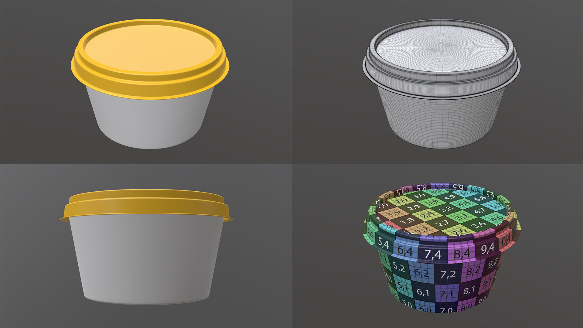 Butter margarine plastic container package box mock-up 3D Model Collection_17