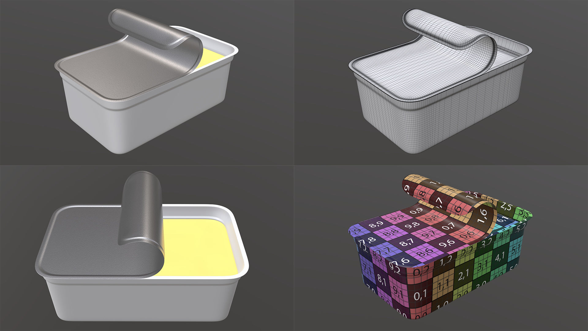 Butter margarine plastic container package box mock-up 3D Model Collection_20