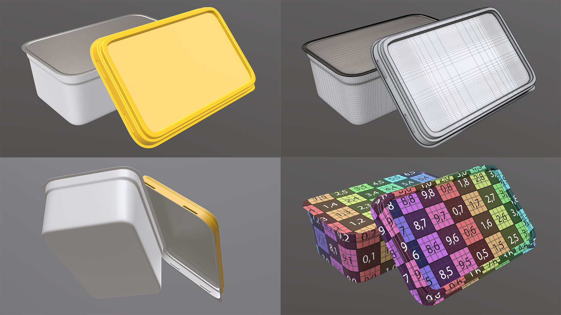 Butter margarine plastic container package box mock-up 3D Model Collection_19