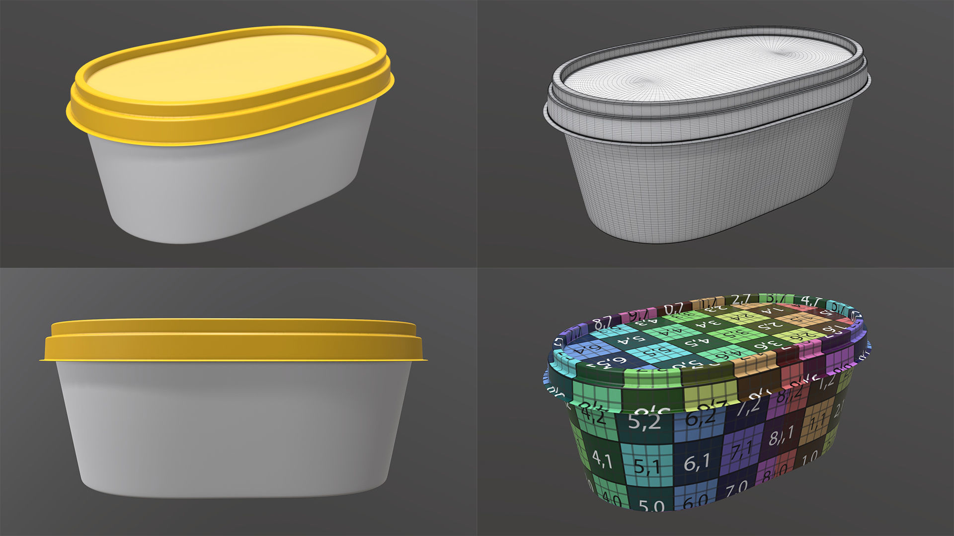 Butter margarine plastic container package box mock-up 3D Model Collection_12